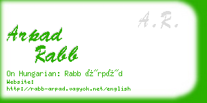 arpad rabb business card